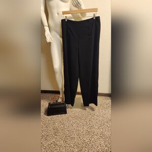 CHANEL Elegant Black Wide Leg Sailor Pants